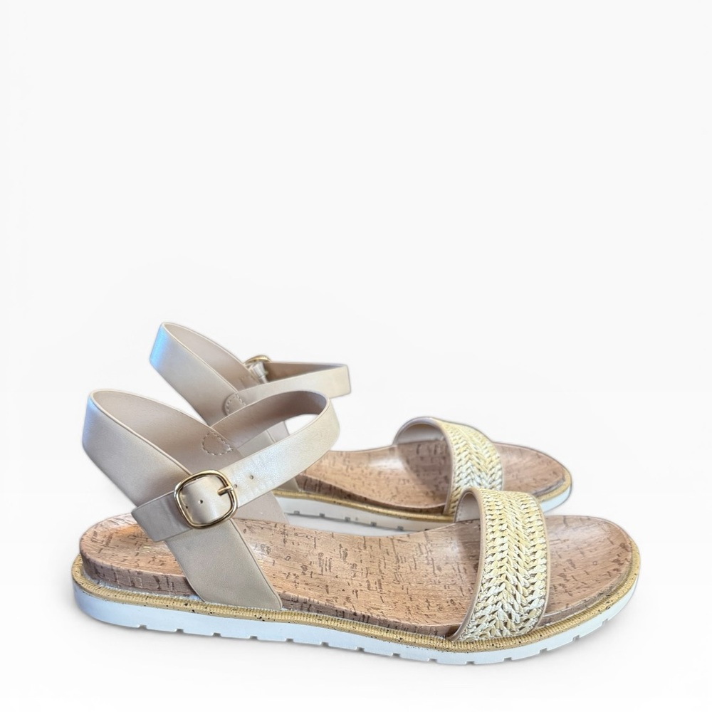 Sun + Stone Mattie Natural Raffia Sandals Size 10.5